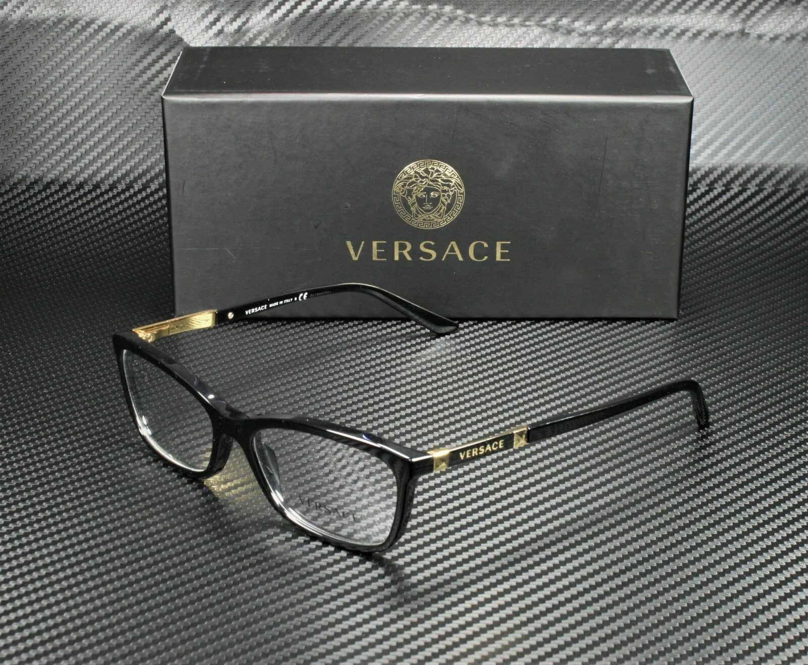 Versace VE3186 GB1 Black Demo Lens Women Eyeglasses Frame 54 mm