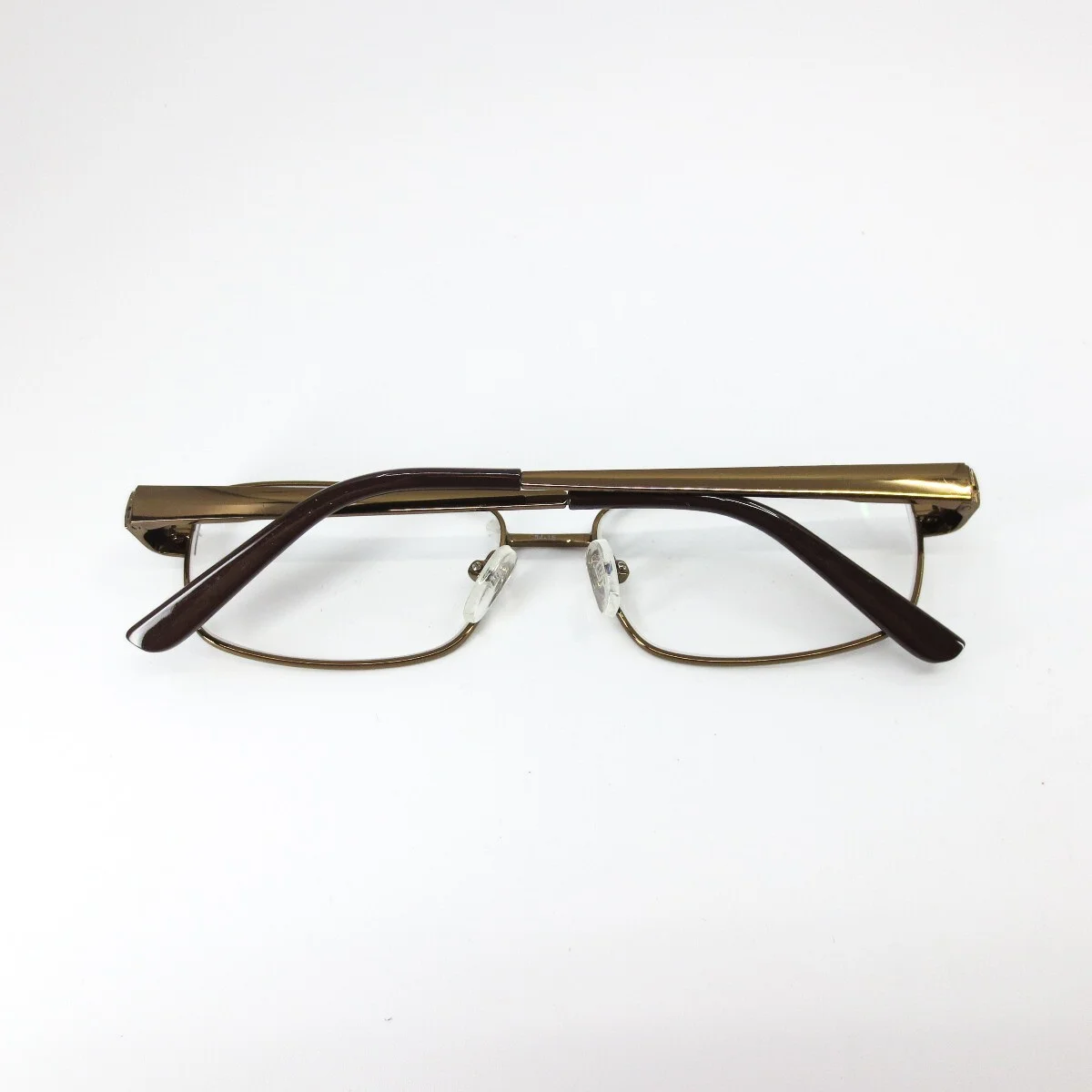 WM5101 BR Brown Womens rectangle metal Eyeglasses 54-16-140 2